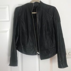 Black leather jacket